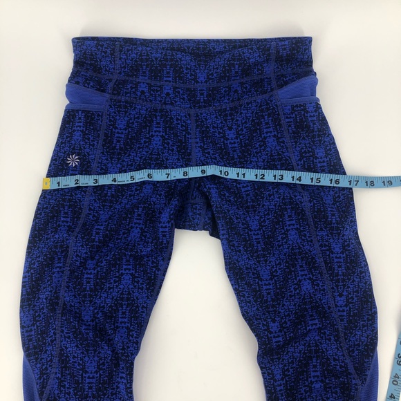 Athleta Blue and Black Cropped Workout Leggings - Picture 5 of 13